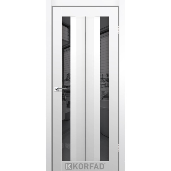 Двері міжкімнатні Aliana 01 Super PET аляска дзеркало графіт Korfad