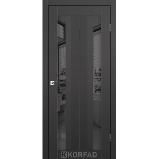 Двері міжкімнатні Aliana 01 Super PET антрацит дзеркало графіт Korfad