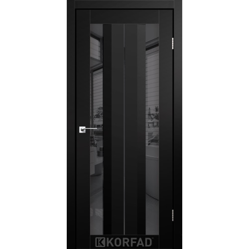 Межкомнатная дверь Aliana 01 Super PET черный зеркало графит Korfad