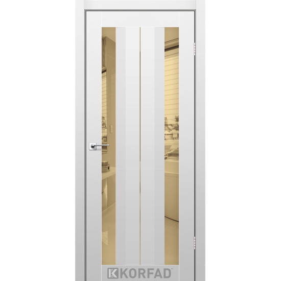 Двері міжкімнатні Aliana 01 Super PET сірий дзеркало бронза Korfad