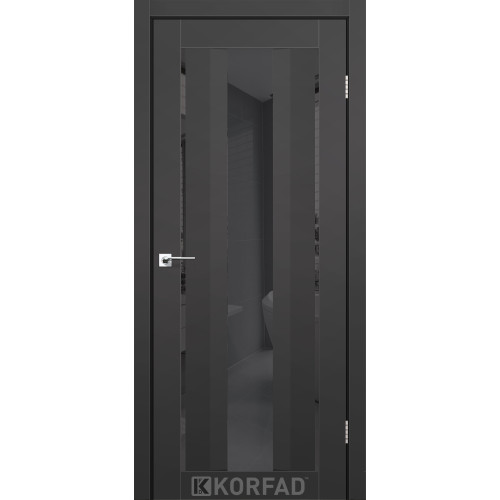Межкомнатная дверь Aliana 02 Super PET антрацит зеркало графит Korfad