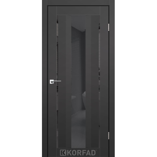 Двері міжкімнатні Aliana 02 Super PET антрацит дзеркало графіт Korfad