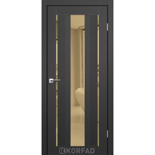 Межкомнатная дверь Aliana 02 Super PET антрацит зеркало бронза Korfad