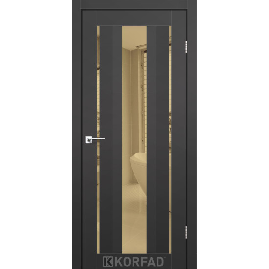 Двері міжкімнатні Aliana 02 Super PET антрацит дзеркало бронза Korfad