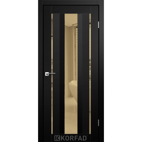 Межкомнатная дверь Aliana 02 Super PET черный зеркало бронза Korfad