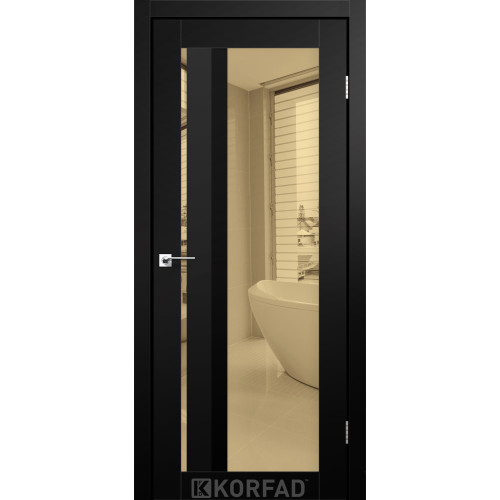 Межкомнатная дверь Aliana 06 Super PET черный зеркало бронза Korfad
