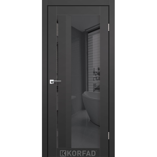 Двері міжкімнатні Aliana 06 Super PET антрацит дзеркало графіт Korfad