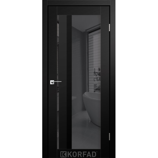 Двері міжкімнатні Aliana 06 Super PET чорний дзеркало графіт Korfad