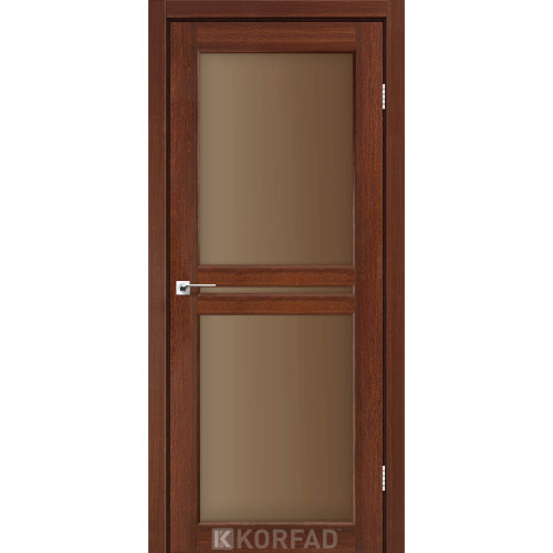 Межкомнатная дверь Milano 05 орех стекло бронза Korfad