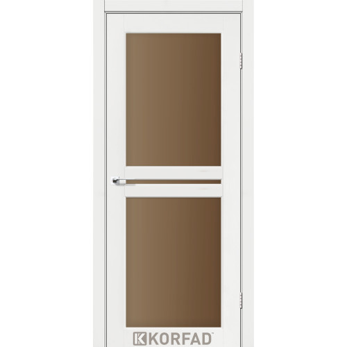 Межкомнатная дверь Milano 05 ясень белый стекло бронза Korfad