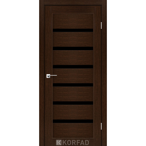 Межкомнатная дверь Porto Deluxe 01 венге стекло черное Korfad