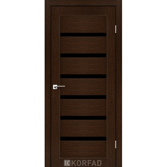 Двері міжкімнатні Porto Deluxe 01 венге скло чорне Korfad