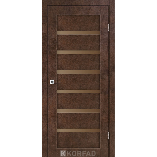 Двері міжкімнатні Porto Deluxe 01 арт бетон скло бронза Korfad