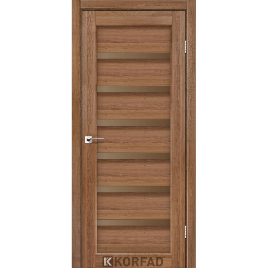 Двері міжкімнатні Porto Deluxe 01 дуб браш скло бронза Korfad