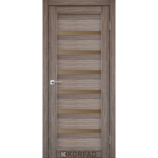 Двері міжкімнатні Porto Deluxe 01 дуб грей скло бронза Korfad