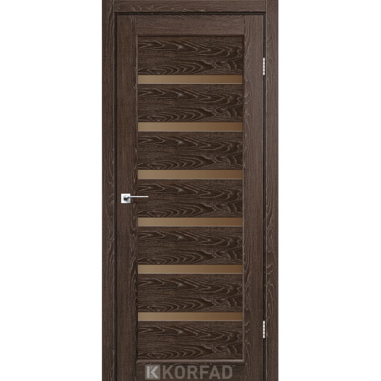 Двері міжкімнатні Porto Deluxe 01 дуб марсала скло бронза Korfad
