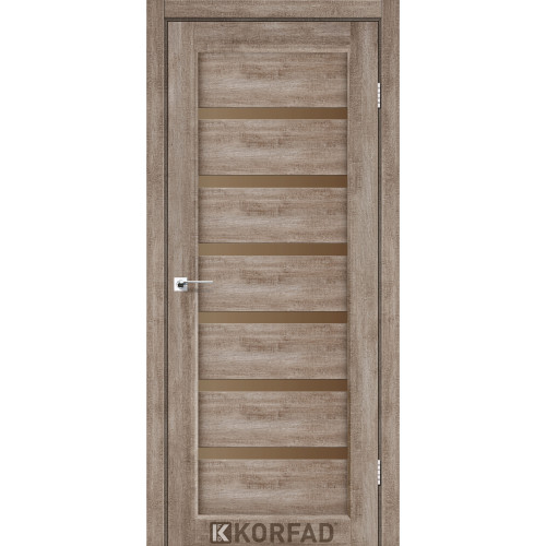 Межкомнатная дверь Porto Deluxe 01 эш вайт стекло бронза Korfad
