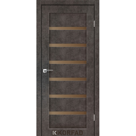 Двері міжкімнатні Porto Deluxe 01 лофт бетон скло бронза Korfad