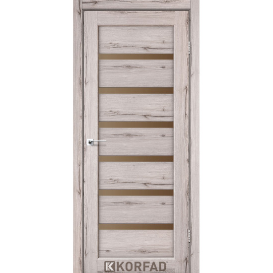 Двері міжкімнатні Porto Deluxe 01 дуб нордик скло бронза Korfad