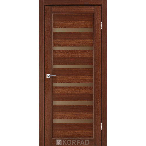 Межкомнатная дверь Porto Deluxe 01 орех стекло бронза Korfad