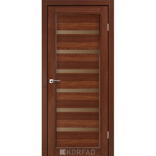 Двері міжкімнатні Porto Deluxe 01 горіх скло бронза Korfad