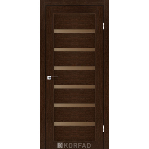 Межкомнатная дверь Porto Deluxe 01 венге стекло бронза Korfad