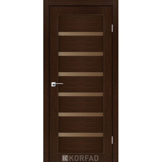 Двері міжкімнатні Porto Deluxe 01 венге скло бронза Korfad