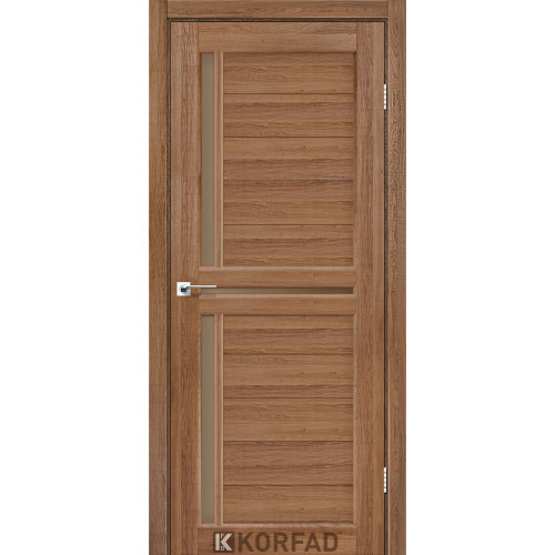 Межкомнатная дверь Scalea 04 дуб браш стекло бронза Korfad
