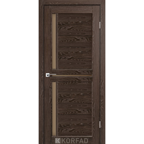 Межкомнатная дверь Scalea 04 дуб марсала стекло бронза Korfad