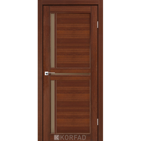 Двері міжкімнатні Scalea 04 горіх скло бронза Korfad
