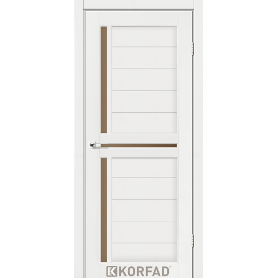 Двері міжкімнатні Scalea 04 ясен білий скло бронза Korfad