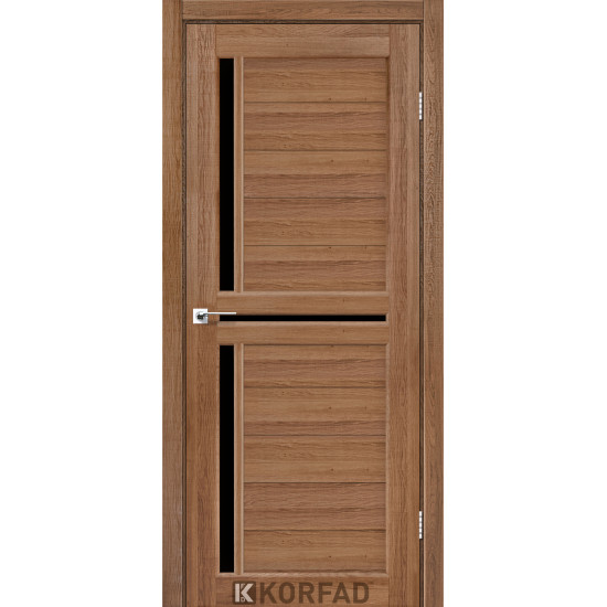 Двері міжкімнатні Scalea 04 дуб браш скло чорне Korfad