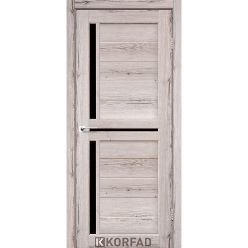 Межкомнатная дверь Scalea 04 дуб нордик стекло черное Korfad