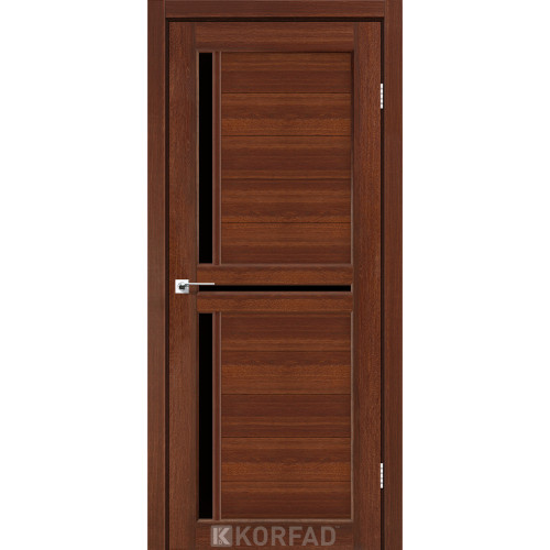 Межкомнатная дверь Scalea 04 орех стекло черное Korfad