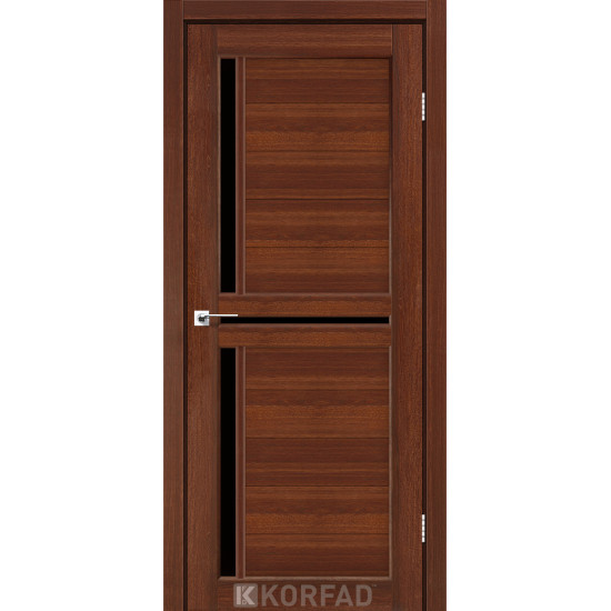 Двері міжкімнатні Scalea 04 горіх скло чорне Korfad