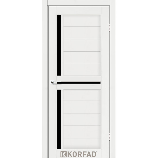 Двері міжкімнатні Scalea 04 ясен білий скло чорне Korfad