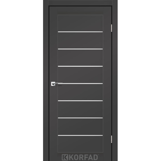 Двері міжкімнатні Piano 01 Super pet антрацит скло сатин Korfad