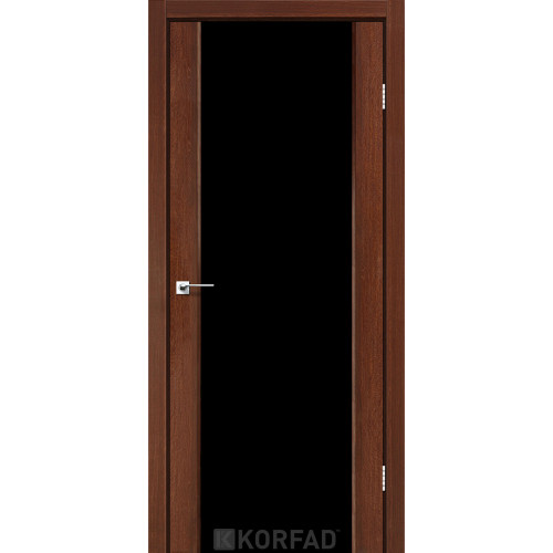 Міжкімнатні двері Sanremo 01 горіх триплекс чорний Korfad