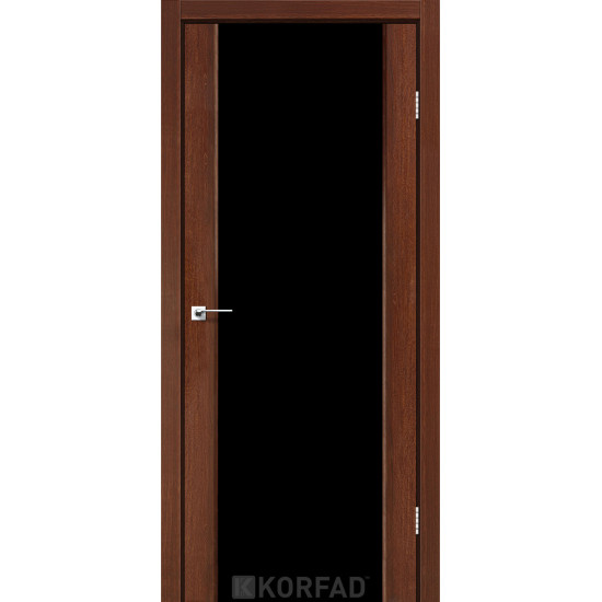 Міжкімнатні двері Sanremo 01 горіх триплекс чорний Korfad