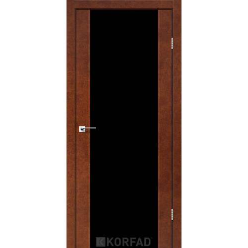 Міжкімнатні двері Sanremo 01 сталь кортен триплекс чорний Korfad