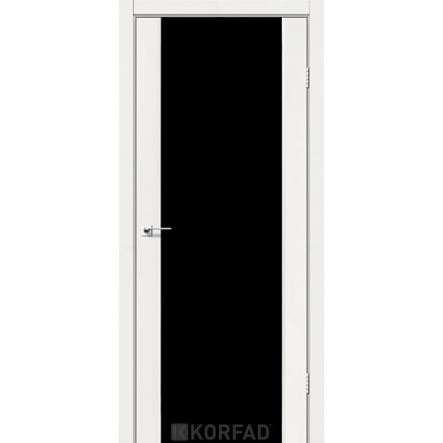 Межкомнатная дверь Sanremo 01 ясень белый триплекс черный  Korfad