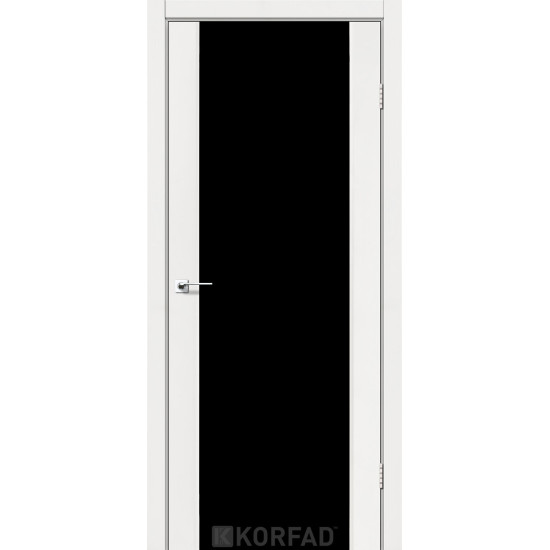 Двері міжкімнатні Sanremo 01 ясен білий триплекс чорний Korfad