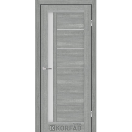 Двері міжкімнатні OCTAVIA ясен сталевий скло сатин KORFAD Express