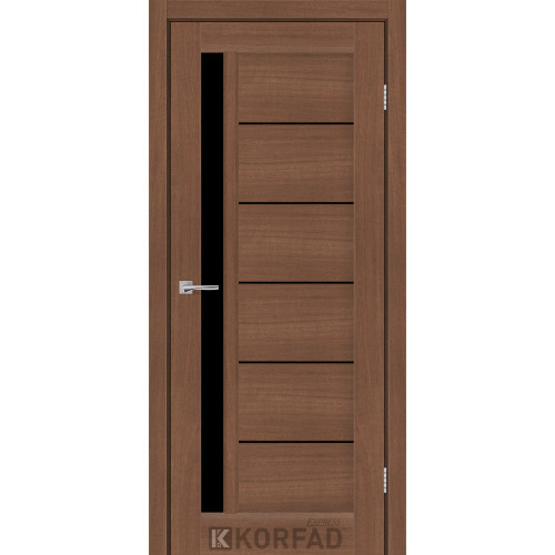 Межкомнатная дверь OCTAVIA ольха стекло черное KORFAD Express