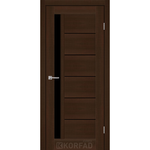 Межкомнатная дверь OCTAVIA каштан стекло черное KORFAD Express