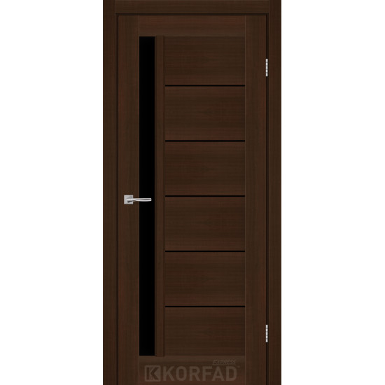 Двері міжкімнатні OCTAVIA каштан скло чорне KORFAD Express