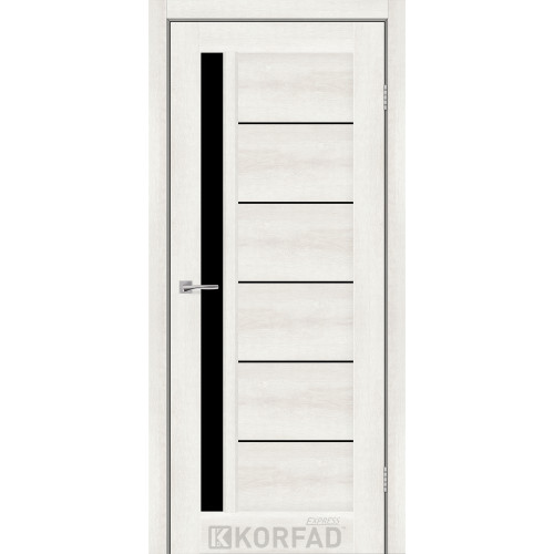 Межкомнатная дверь OCTAVIA ясень шелковый стекло черное KORFAD Express