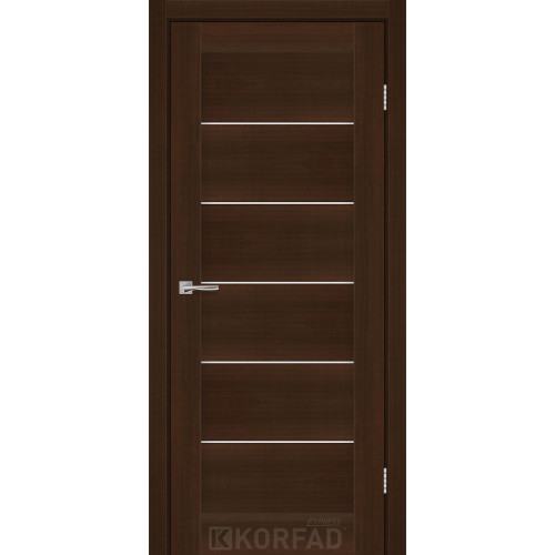 Межкомнатная дверь RIVIERA каштан стекло сатин KORFAD Express