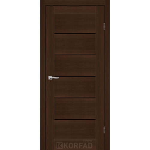 Межкомнатная дверь RIVIERA каштан стекло черное KORFAD Express