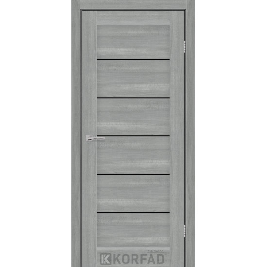 Двері міжкімнатні RIVIERA ясен сталевий скло чорне KORFAD Express